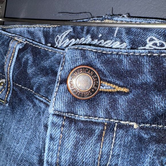 American Eagle Womens Favorite Boyfriend Jeans 4 short Low Rise Dark Wash - Picture 4 of 10
